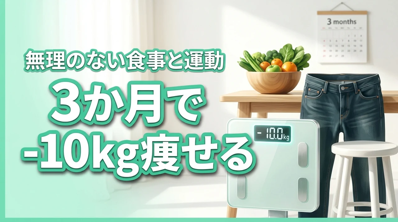 3か月でマイナス10キロのダイエットは可能？無理なく痩せる食事と運動メニュー